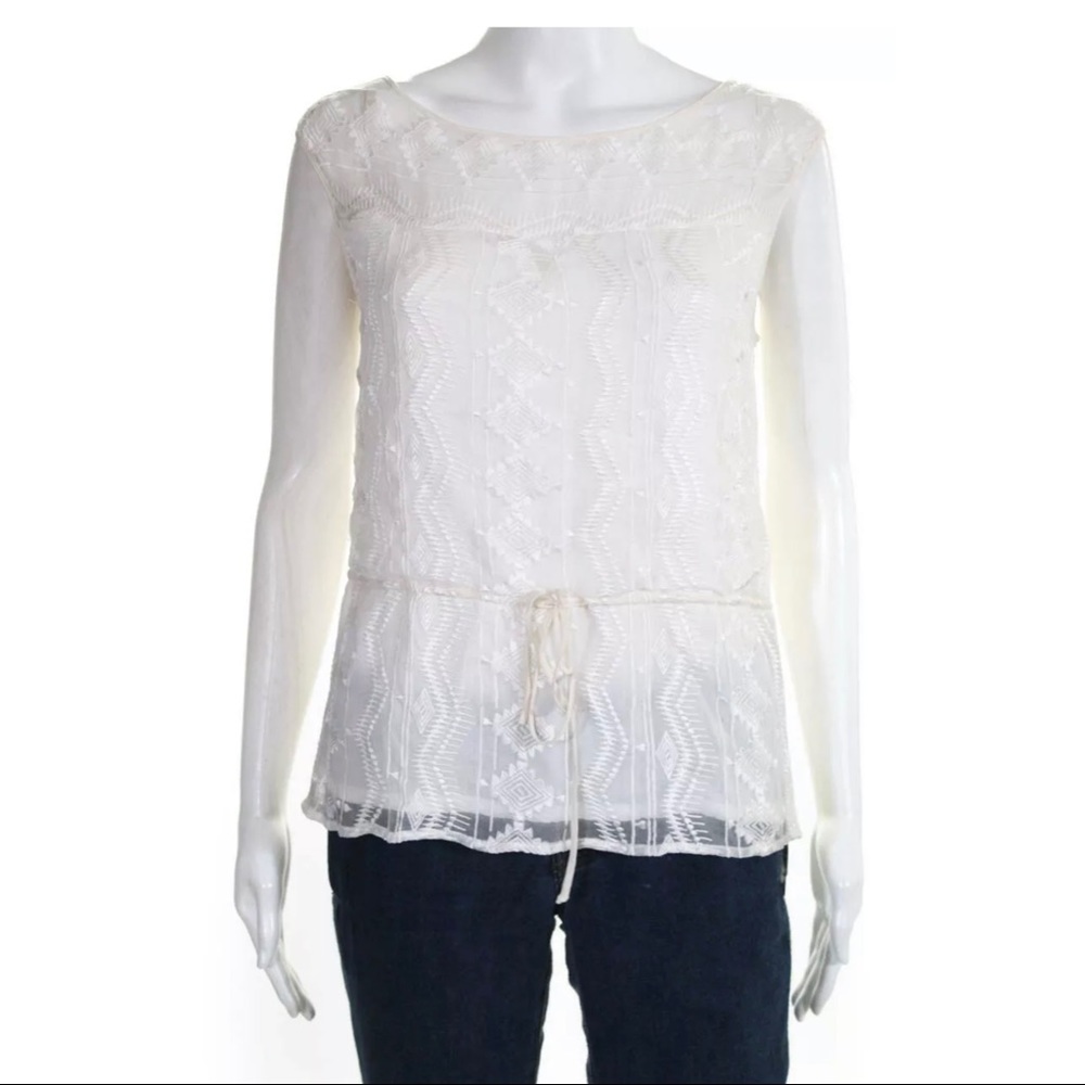 Greylin Anthropologie Silk Embroidered Tank Sz XS